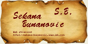 Sekana Bunanović vizit kartica